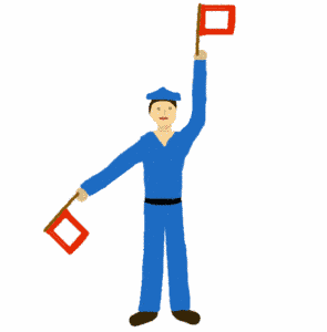 Ihre Segelschule an der Ostee in Travem&uuml;nde pr&auml;sentiert: das Wort KONTAKT im Winkeralphabet